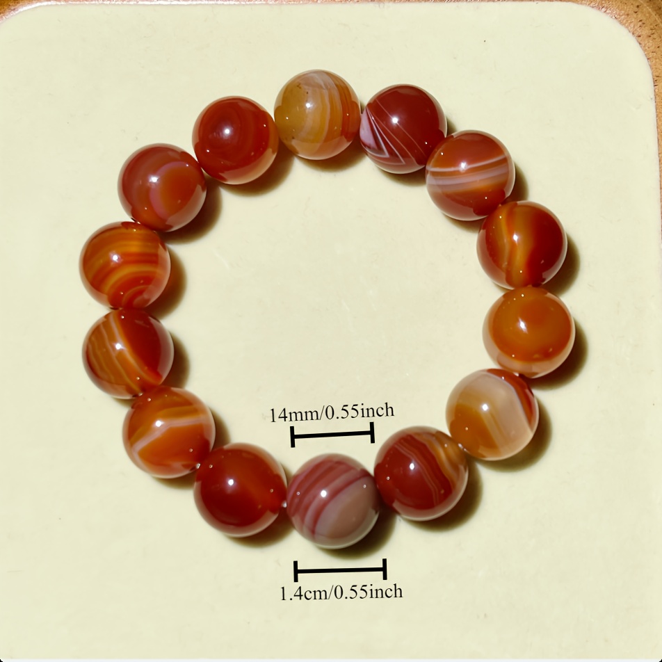 Boho Agate Beaded Bracelet Red Cord Natural Stone All Season Accessory